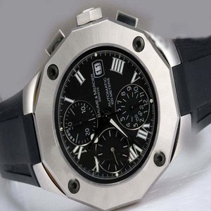 Baume Mercier Riviera XXL 8712 Black Dial Black Stainless Steel Strap Watch