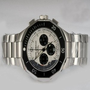 Baume Mercier Riviera XXL 8724 White Dial Silver Stainless Steel Strap Round Watch