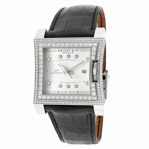Bedat No. 1 White Diamond Dial Black Leather Ladies Watch 114.050.109