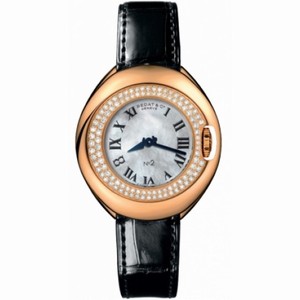 Bedat No 2 Mother of Pearl Dial Rose Gold Black Leather Unisex Watch 228.430.900
