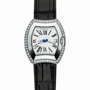 Bedat No. 3 Diamond Silver Dial Steel Black Leather Ladies Watch 334.050.101