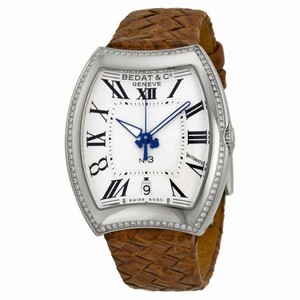 Bedat No 3 Opaline Guilloche Dial Brown Alligator Strap Automatic Ladies Watch 315-020-100