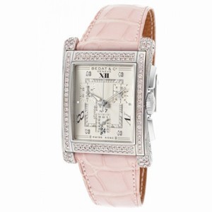 Bedat No. 7 Silver Dial Pink Diamond Pink Leather Ladies Watch 778.057.109