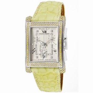 Bedat No. 7 Silver Dial Yellow Diamond Yellow Leather Ladies Watch 778.056.109