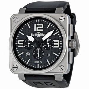 Bell and Ross Aviation Black Carbon Fiber Dial Titanium Men's Watch BR0194-TITANIUM