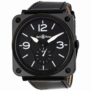 Bell and Ross Aviation Black Dial Black Patent Leather Unisex Watch BRS-BLK-BKPAT
