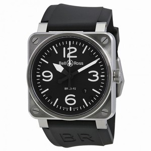 Bell and Ross Aviation Black Dial Steel Case Automatic 42 MM Men's Watch BR-03-92-STEEL