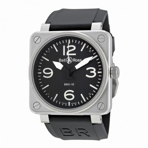 Bell and Ross Aviation Black Dial Steel Case Automatic 46 MM Men's Watch BR01-92-STEEL