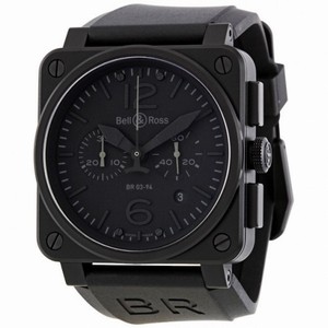 Bell and Ross Aviation Phantom All Black Dial Chronograph Men's Watch BR03-94-PHANTOM