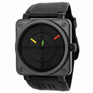 Bell and Ross Aviation Radar Black Dial Black PVD Stainless Steel Rubber Automatic Men's Watch BR0192RADAR