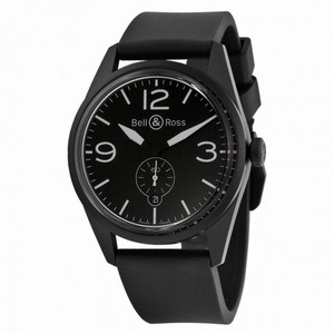 Bell and Ross Black Dial Rubber Automatic Men's Watch BRV123-BL-CA-SRB