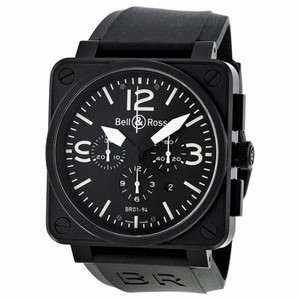 Bell and Ross Carbon Chronograph Black Dial Stainless Steel Men's Watch BR0194-BL-CA