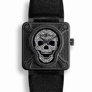 Bell and Ross Diamond Dial Black Titanium Automatic Men's Watch BR0192-AIRBOR-FLD