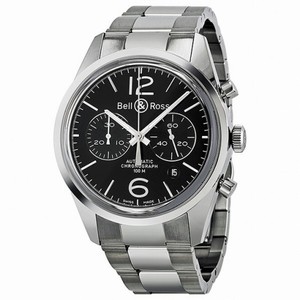 Bell and Ross Officer Automatic Chronograph Black Dial Men's Watch BR126-BL-ST-SS