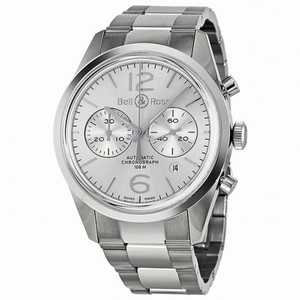 Bell and Ross Officer Automatic Chronograph Silver Dial Men's Watch BR126-WH-ST-SS