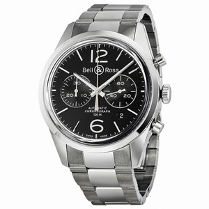 Bell and Ross Officer  Chronograph Black Dial Men's Watch BR126-OFFICER-SSB