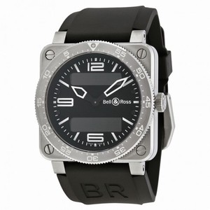 Bell and Ross Type Aviation Black Dial Steel Case Men's Watch 03-TYPE-AVI-ST