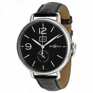 Bell and Ross Vintage Automatic Black Dial Black Leather Men's Watch BLRBRWW190-BL-ST