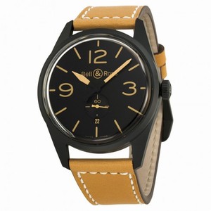 Bell and Ross Vintage Black Dial Tan Leather Men's Watch BRV123-HERITAGE