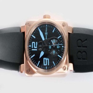 Bell Ross BR01-92 BR01-92-BD-B-V-27 42x42mm Black Crocodile Leather Strap Black Dial Watch