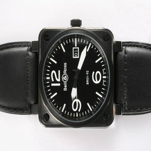 Bell Ross BR01-92 BR01-92 Black Dial Carbon 46x46mm PVD Case Midsize Watch