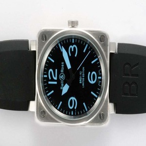 Bell Ross BR01-92 BR01-92 Black Dial Rubber Stainless Steel Bezel Automatic Watch