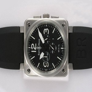 Bell Ross BR01-94 Chronograph BR01-94 Black 46x46mm Black Rubber Strap Midsize Watch