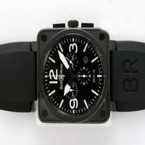 Bell Ross BR01-94 Chronograph BR01-94 Black Midsize Quartz Chronograph Square Watch