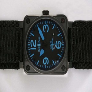 Bell Ross BR01-94 Limited editions BR01-92 Blue 42x42mm Black Nylon Strap Black Dial Watch