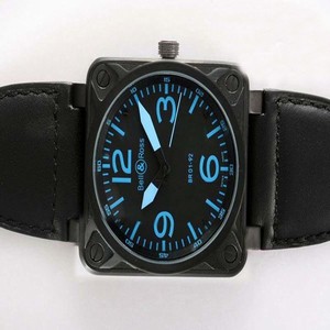 Bell Ross BR01-94 Limited editions BR01-92 Blue Rubber Black Dial 38x38mm Automatic Watch