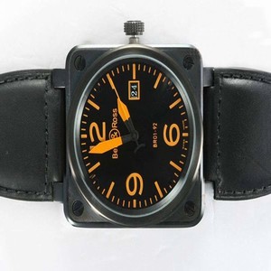 Bell Ross BR01-94 Limited editions BR01-92 Orange Leather Black Dial Square Watch