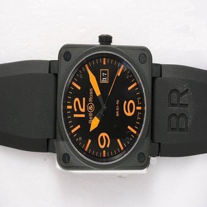 Bell Ross BR01-94 Limited editions BR01-92 Orange Square Black Rubber Strap Black Dial Watch