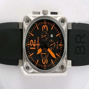 Bell Ross BR01-94 Limited editions BR01-94 Orange Rubber Black Dial Square Quartz Chronograph Watch