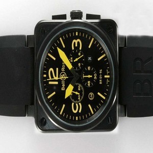 Bell Ross BR01-94 Limited editions BR01-94 Yellow Rubber 46x46mm Black Dial Watch