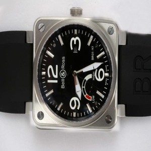 Bell Ross BR01-97 Power Reserve BR01-97 46x46mm Black Rubber Strap Black Dial Watch