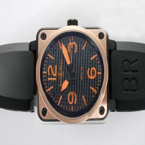 Bell Ross BR01 Gold Carbon BR 01-92 Auto Rubber PVD Case PVD Bezel Midsize Watch