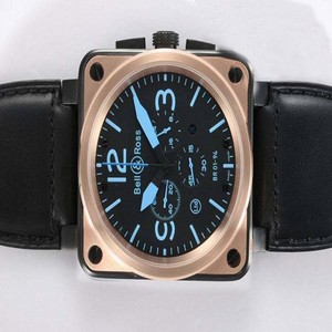 Bell Ross BR01 Gold Carbon BR 01-94 Chrono Midsize Quartz Chronograph Square Watch