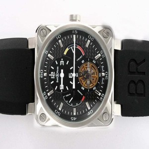 Bell Ross BR01 Tourbillon BR01 Black Tourbillon Automatic Stainless Steel Bezel Black Dial Watch