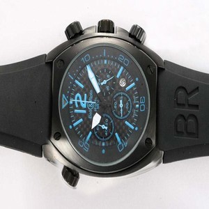 Bell Ross BR02 BR02 Blue Fabric Midsize Hexagonal PVD Case Watch
