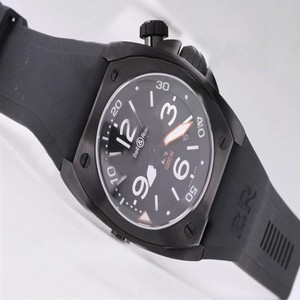 Bell Ross BR02 BR02 Carbon Black Rubber Strap Black Dial PVD Bezel Watch