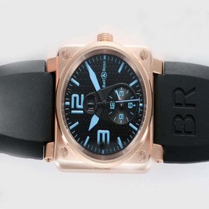 Bell Ross BR03-94 BR 03-51 GMT Stainless Steel with Rose Gold Bezel Automatic Midsize Watch