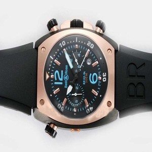 Bell Ross Chronograph BR02-92 Hexagonal Black Dial Automatic Watch