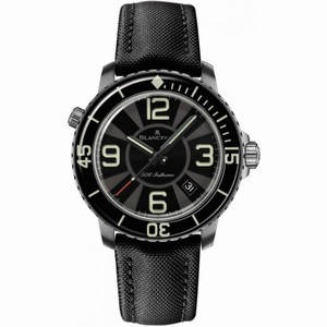Blancpain 500 Fathoms Automatic Black Dial Canvas Men's Watch 50015-12B30-52B