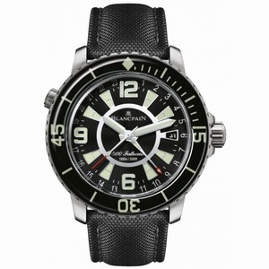 Blancpain 500 Fathoms GMT Automatic Black Dial Canvas Men's Watch 50021-12B30-52B