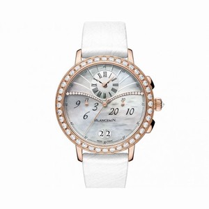 Blancpain Chronographe Mother of Pearl Dial Rose Gold Diamond Ladies Watch 3626-2954-58A
