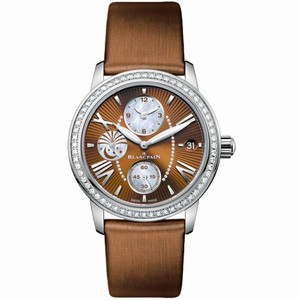 Blancpain Double Time Zone Automatic Brown Dial Ladies Watch 3760-1946A-52B