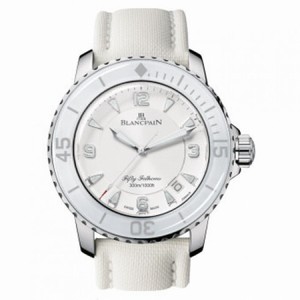 Blancpain Fifty Fathoms White Dial White Fabric Automatic Men's Watch 5015-1127-52