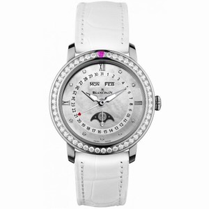 Blancpain Leman Automatic White Mother of Pearl Dial Ladies Watch 3663-4654-55B