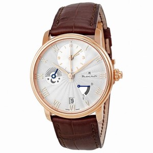 Blancpain Villeret Opaline Dial 18kt Rose Gold Brown Leather Men's Watch 6665-3642-55B