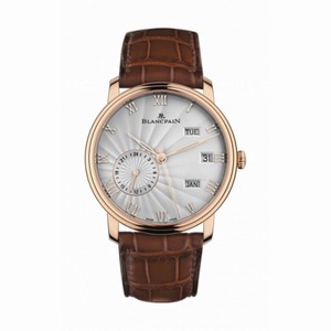 Blancpain Villeret Silver Dial 18kt Rose Gold Brown Leather Men's Watch 6670-3642-55B